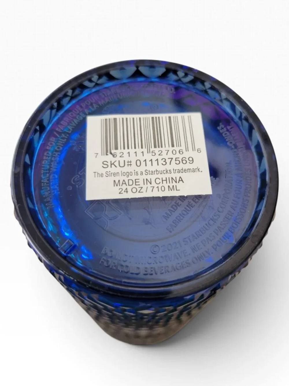 Starbucks 2022 Limited Edition Iridescent Azure Blue Jewel Tumbler (24oz)